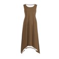 thumbnail image 4 of Summer Clearance 2025! Womens Plus Size Dress,Summer Dress Clearance for Womens,Womens Dresses Sleeveless Round Neck Drawstring Casual Ruffle A-Line Mini Dress, 4 of 5