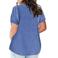 thumbnail image 3 of Plebaso 2 Pack Hauts Grande Taille pour Femmes Col en V Manches Courtes Tee Tops Blouses Décontractées Confortables pour Femmes, 3 of 5