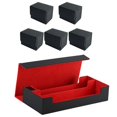 thumbnail image 2 of PU Leather Deck Box Cards Holder with Closure Collectibe Card Case for Sleeved Cards Baseball, Football, Basketball, Sports Cards , black red, 2 of 8