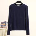 thumbnail image 1 of LNGOOR T-Shirt de Base Uni en Modal à Col Rond à Manches Longues pour Femmes, Automne, T-Shirt de Base, Hauts, T-Shirt Passe-Partout, Grande Taille, sous-Vêtement, 1 of 7