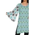 thumbnail image 4 of Moomaya Robes Tuniques Courtes Femmes Manches Kimono Kurti Imprimé Mini Tenue d'Été, 4 of 5