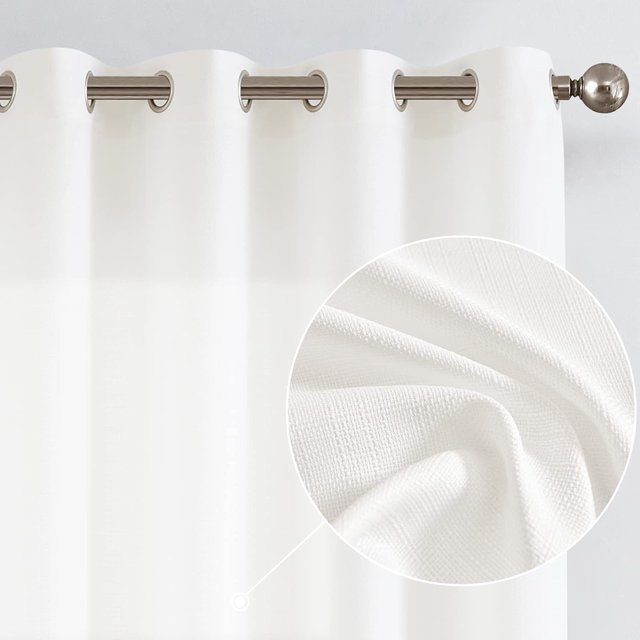 Curtains for Living Room Linen Textu es Long Farmhouse Casual Weave Back Tab Drapes Light Filtering Window Curtain Panels