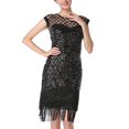 thumbnail image 1 of Ketyyh-chn99 Robes de Soirée pour Femmes Robes de Soirée pour Mariage Col en V Manches Courtes Robe de Soirée Élégante Maxi Robe de Fête Noir,TG, 1 of 3
