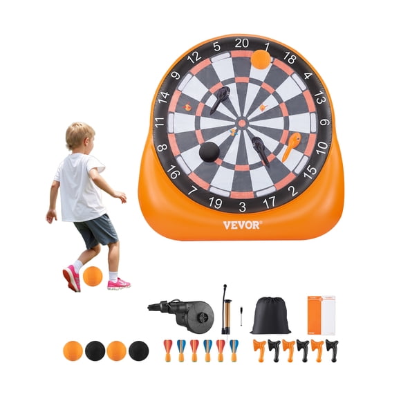 VEVOR Planche de Soccer Gonflable pour Fléchettes de Plus de 6 Pi avec 4 Balles à Pousser 6 Fléchettes Pompe à 6 Haches