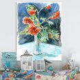 thumbnail image 1 of Designart Christmas Red Berries Flowers Traditional Canvas Wall Art, 1 of 4