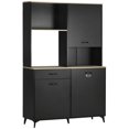 thumbnail image 1 of HOMCOM 71 Pouces Garde-Manger de Cuisine Autoportant, Buffet avec Vaisselier, Armoire de Rangement Moderne, Armoire à Micro-Ondes avec Portes et Étagère Réglable, Noir, 1 of 10