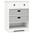 thumbnail image 1 of Costway Commode à 4 Tiroirs Moderne Organisateur de Rangement avec Étagères Ouvertes Trousses Anti-Basculement Blanc, 1 of 10