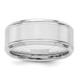thumbnail image 1 of Bague Anneau Fantaisie en Argent Sterling 925 8 mm Brossée Taille 13, 1 of 4