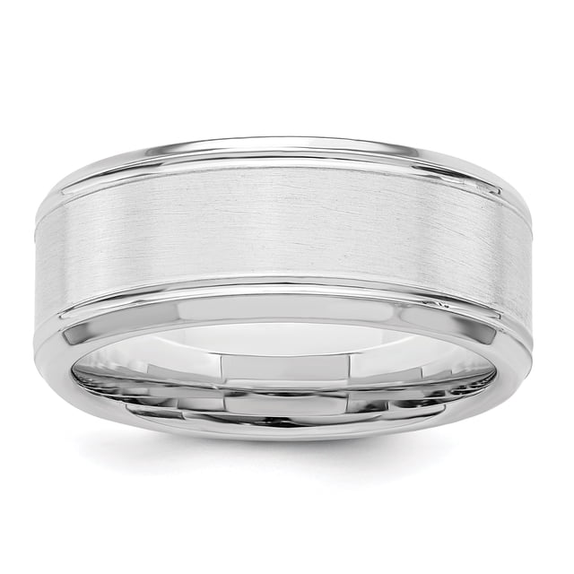 Bague Anneau Fantaisie en Argent Sterling 925 8 mm Brossée Taille 13