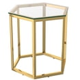 thumbnail image 1 of Table d'Appoint Contemporaine en Métal et Verre - Or, 1 of 7