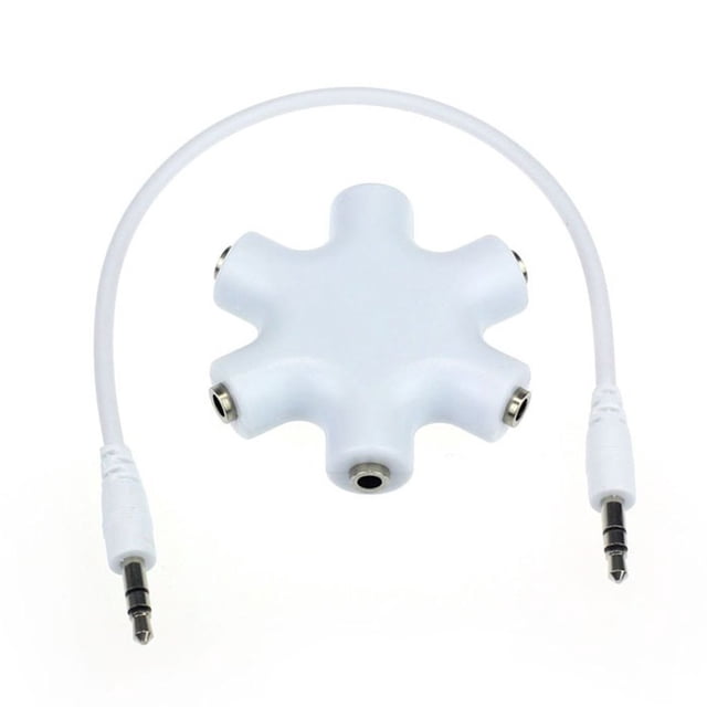Mix Colors 3.5mm Snowflake Shape 5 Way Stereo Audio Splitter for Jack Earphone Headphone Adapter