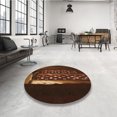 thumbnail image 4 of Ahgly Tapis Rond Lavable en Machine Intérieur Transitionnel Acajou Brun, 6 Pieds Rond, 4 of 7
