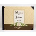 thumbnail image 3 of Darling Souvenir Orange Floral Damask Printed Wedding Guest Book Hardbound Cover Sign In Book Registry Scrapbook-9 x 12 Inches, 3 of 5