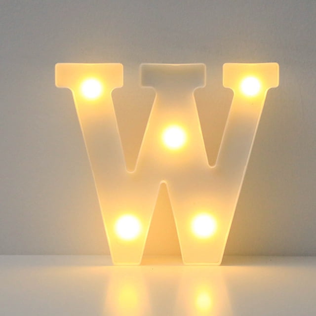 Vaidha Alphabet LED Letter Lights Light Up White Plastic Letters Standing Hanging A-M &