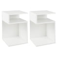 thumbnail image 1 of Patiojoy 2 Pcs Table d'Appoint en S pour Petit Espace Table de Bout de Sofa avec 2 Compartiments Ouverts Table de Nuit Moderne, 1 of 9