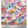 thumbnail image 1 of Soimoi Polyester Crepe Fabric Coral Ocean Printed Craft Fabric by The Yard 42 Inch Wide, 1 of 2