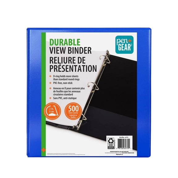 Pen + Gear RELIURE DE PRÉSENTATION DURABLE 2", Slant D-Ring, BLEU