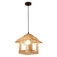 thumbnail image 1 of segolike Woven Bamboo Pendant Lighting Fixture, Aesthetic Hand-made Pendant LED Light for Room, 1 of 9