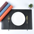 thumbnail image 4 of YAOMOBB Faux Leather Placemats Faux Leather Placemats Heat Resistant Non Slip Stain Proof Reusable Rectangular Table Mats for Home Kitchen, 4 of 7