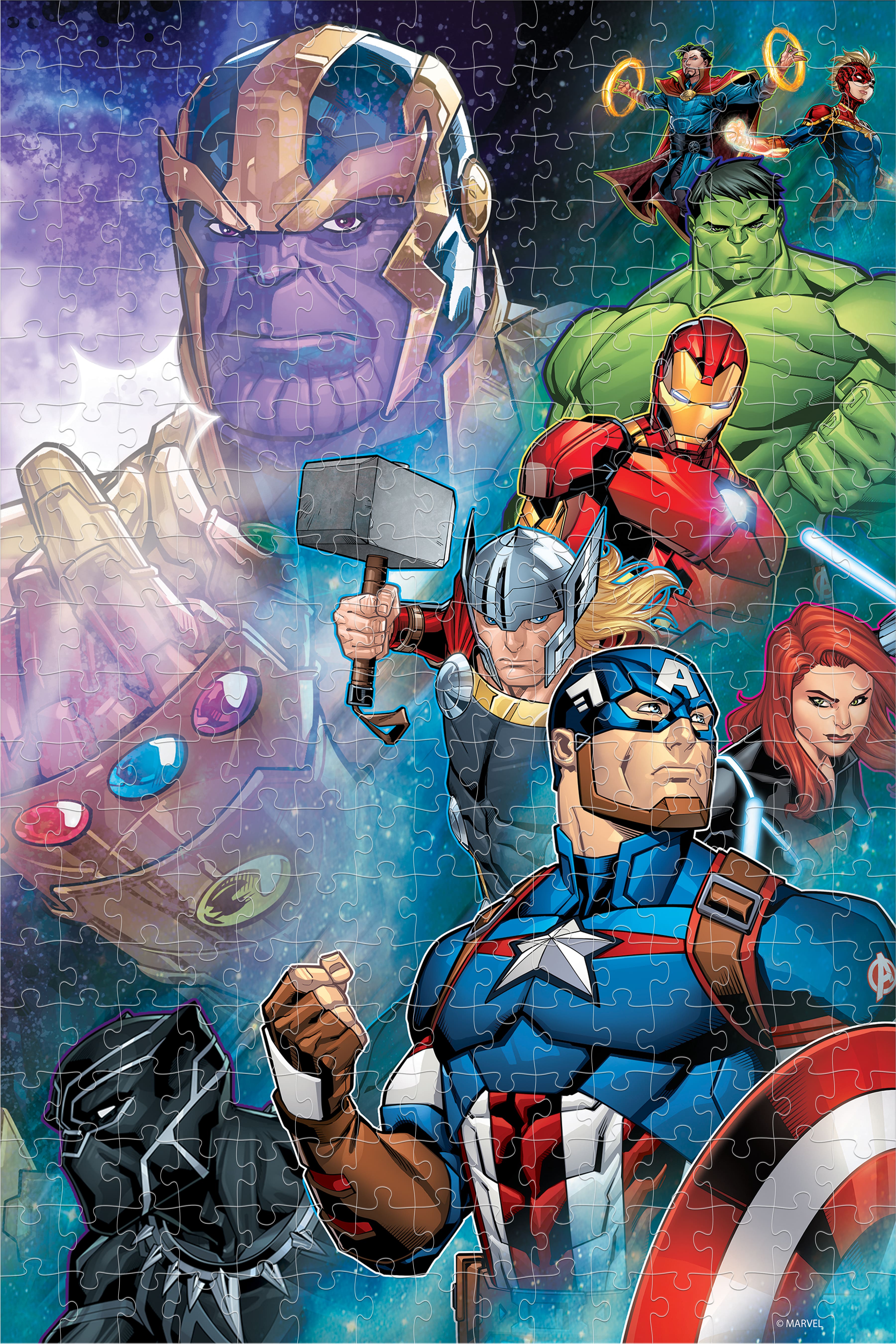 Marvel Avengers Ensemble de 2 Puzzles avec Figures
