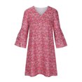 thumbnail image 4 of pstuiky Robes pour Filles, Robe à Manches à Col en V Imprimée à Volants pour Femmes, Robe de Travail, Soldes, 4 of 8