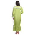 thumbnail image 4 of Moomaya Robe de Nuit Maxi pour Femmes en Coton à Col en V Imprimé avec Bordure Volantée, 4 of 5