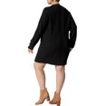 thumbnail image 3 of GRACE & GRANDEUR Robe Chandail Grande Taille pour Femmes à Manches Longues en Tricot, Chandail Court, Robes Chandail Armée 1X Noir, 3 of 7