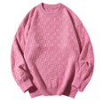 thumbnail image 1 of Pisexur Chandails pour Hommes Mode Décontractée Couleur Unie Chandail à Manches Longues Col Rond Chandails Automne Hiver Chaud Tricoté, 1 of 4