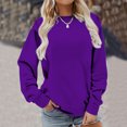 thumbnail image 4 of CEHVOM Chemises Décontractées à Manches Longues pour Femmes Couleur Unie Col Rond Chandail en Molleton Chandail Tunique Ample en Liquidation, 4 of 6
