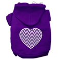 thumbnail image 1 of Chevron Heart Screen Print Dog Pet Hoodies Purple Size Med (12), 1 of 1