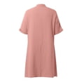 thumbnail image 4 of Bouton Rose pour Femmes Automne Été Manches Courtes Col en V Midi Longueur Genou Robe Basique Dames 2025 Vêtements Mode Y2K L, 4 of 6
