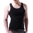 thumbnail image 1 of asjyhkr Débardeurs de Compression pour Hommes Été Gym Col Rond Sans Manches Maillots de Corps Ajustés T-Shirts Unis, 1 of 3