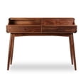 thumbnail image 2 of BUREAU EN BOIS MASSIF DU MILIEU DU SIÈCLE AVEC 3 TIROIRS, PETITE TABLE À ÉCRIRE AVEC PIEDS MASSIFS, STYLE GEORGE OLIVER, 2 of 2