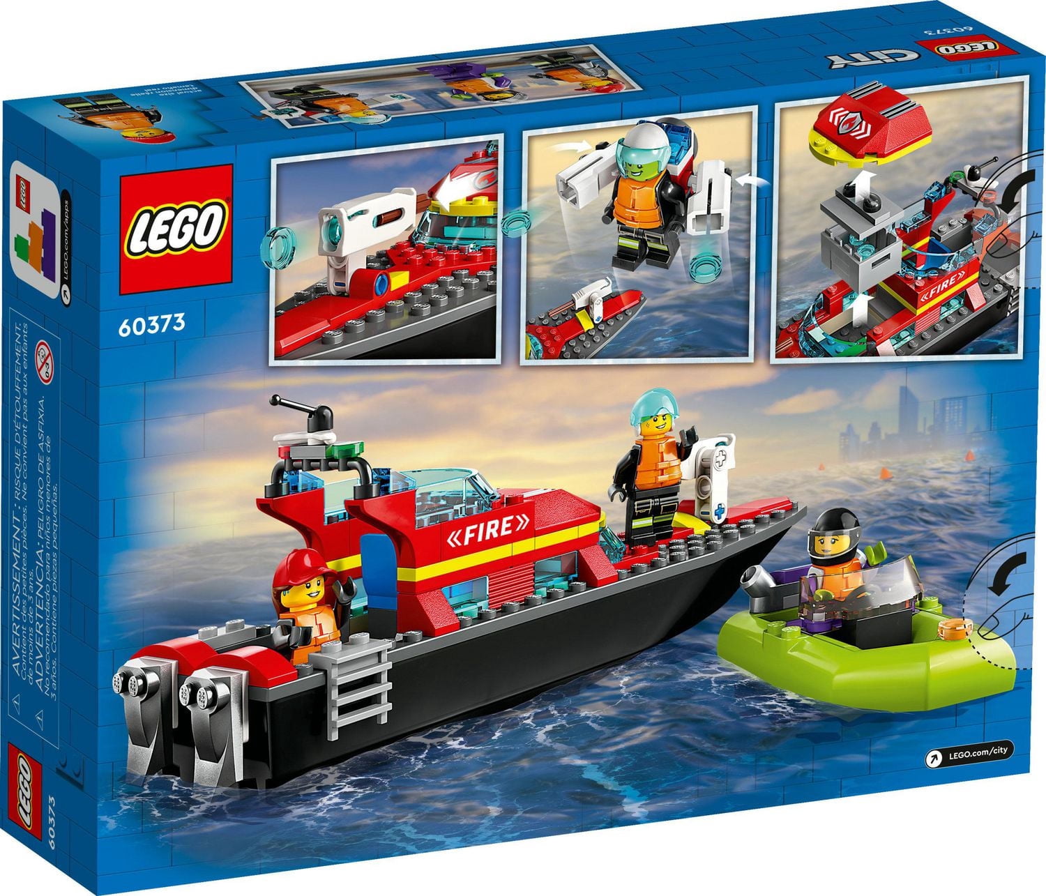 LEGO City Fire Le bateau de secours de pompiers 60373 Ensemble de construction (144 pièces)