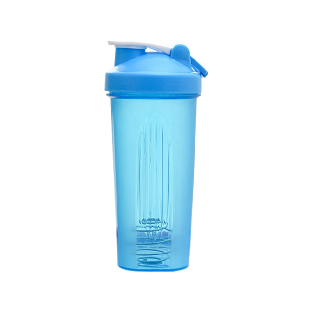 Shaker Cup Sports Portable Convenient Stirring Cup 600Ml Plastic Shakers Bottle Adults Blue