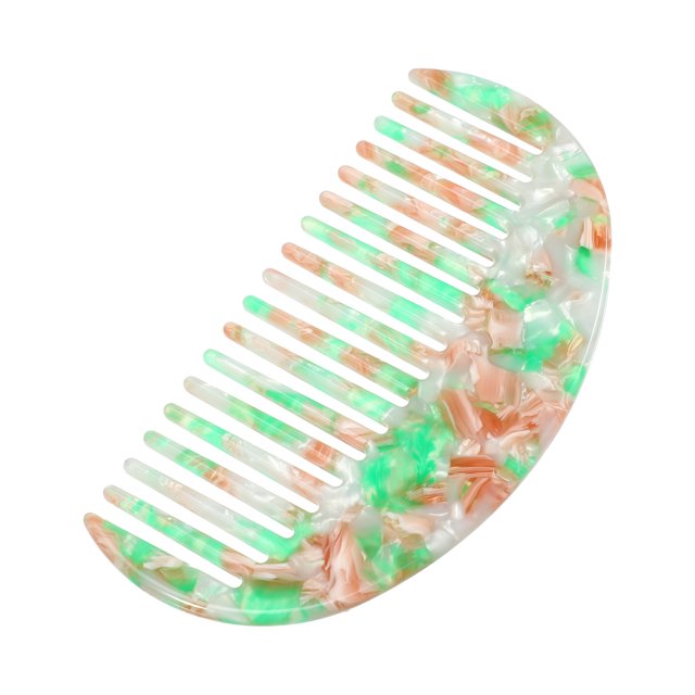Unique Bargains 1 Pcs Peigne à Dents Larges Demi-Rond pour Femmes Cheveux Bouclés Épais Ondulés Raides Vert