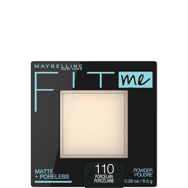 Maybelline New York Fit Me Matte + Poreless Powder, Compact Face Powder with Long Lasting Shine Control, for Normal to Oily Skin, Porcelain, 110, 8.5 g
