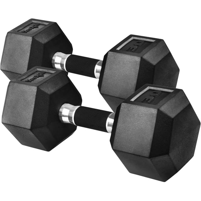 Rubber Grip Encased Hex Dumbbells Hand Weights With -Slip Pair