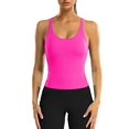thumbnail image 1 of Charmo Women's Scoop Neck Ribbed Tank Tops Slim Straps Cropped Tops Built in Bra, 1 of 5