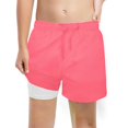 thumbnail image 1 of Baby Boy Swim Trunks Kids Toddler Boys Solid Color Quick Dry Swim Trunks with Compression Liner Stretch Swim Shorts Rash Guard for Boys Pink 10 Years-12 Years, 1 of 3