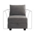 thumbnail image 1 of HONBAY Velvet Armless Chair Middle Module for Moduler Sofa , Dull Grey, 1 of 3