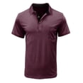 thumbnail image 1 of XZNGL Homme Manches Courtes Uni Décontracté Mode Col Rabattu Chandail Boutons T-Shirt Blouse, 1 of 1