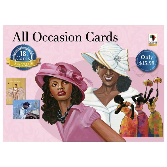 African American Expressions - Assortiment de Cartes en Boîte pour Toutes les Occasions #12 (Boîte de 18 Cartes, 5 Pouces x 7 Pouces) AOAB-760