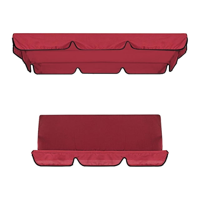 yulier Auvent de Balançoire et Housse de Coussin de Remplacement, Housse Supérieure d'Auvent de Chaise Balançoire d'Extérieur, Housse de Coussin pour Chaise Balançoire de Patio, Jardin, Piscine, Housse Imperméable et anti-UV pour Chaise Balançoire 3 Places, Rouge