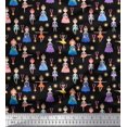 thumbnail image 1 of Soimoi Polyester Crepe Fabric Floral,Medal & Girl Cartoon Decor Fabric Printed Yard 52 Inch Wide, 1 of 3
