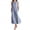 bleu, variante sur Robe Décontractée Sans Manches à Rayures pour Femme, Col Ras du Cou, en Lin, avec Poche, Longue