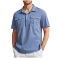 thumbnail image 1 of EOYWHK Big and Tall Linen Shirts for Men Button Up Golf shirts Short Sleeve Collared Business Blouses, 1 of 5