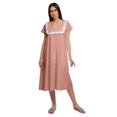thumbnail image 1 of Moomaya Robe de Nuit à Manches Courtes Imprimée pour Femme, Col en V, en Coton, 1 of 5