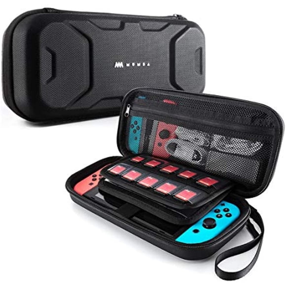 Mumba Étui de Transport pour Nintendo Switch, Pochette de Voyage Protectrice de Luxe pour Console Nintendo Switch et Accessoires [Double Protection] [Grande Capacité] (Noir)