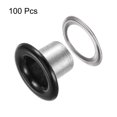 thumbnail image 3 of Unique Bargains 100PCS Grommets Eyelets 1/5 Inch (5mm) ID Hole Metal Self Backing Eyelet with Washers for Leather Black, 3 of 7